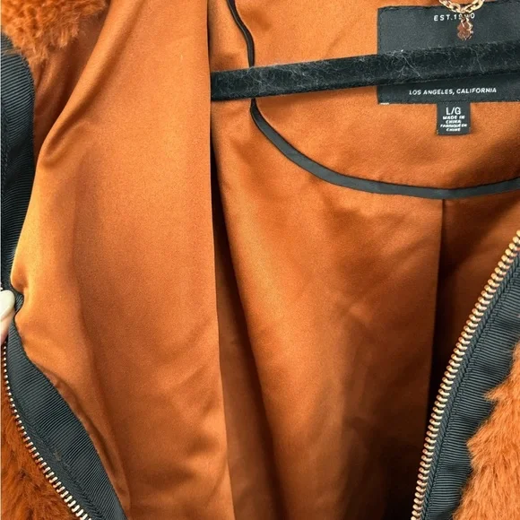 Lucky Brand Burnt Orange Faux Fur Jacket - Picture 5 of 6